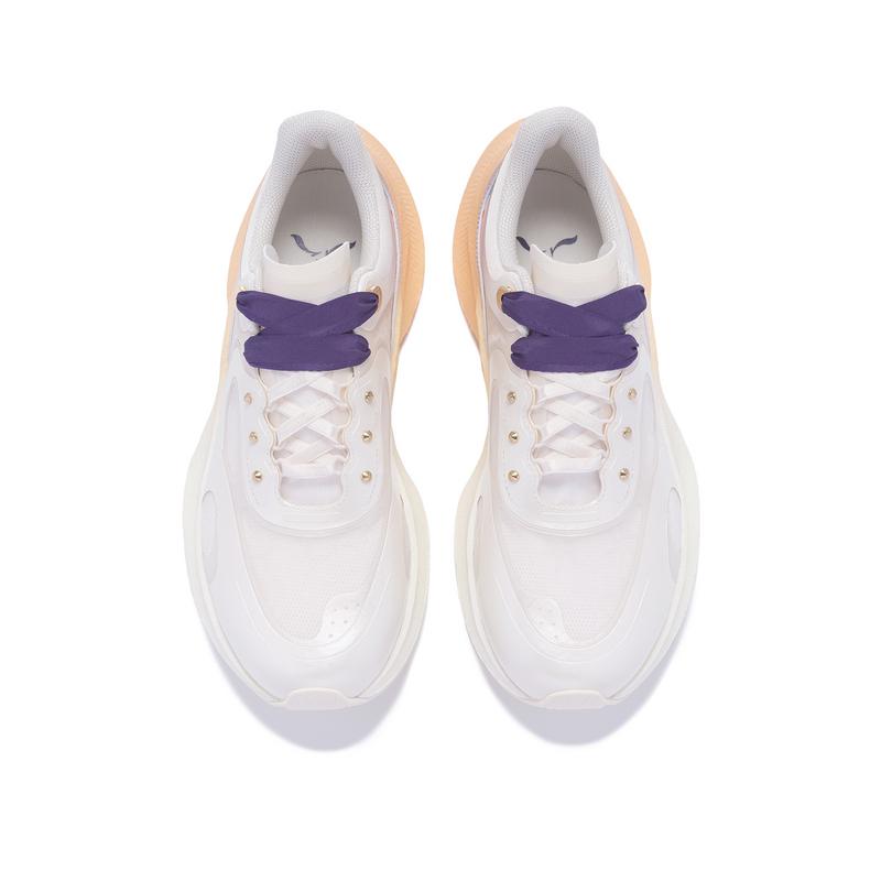 Li-Ning 1990 Classic Series Shadow Lightweight Sports Wear Resistant Rebound Low-Top Lifestyle Casual Shoes Women Casual Shoes White Purple ALFV084-3
