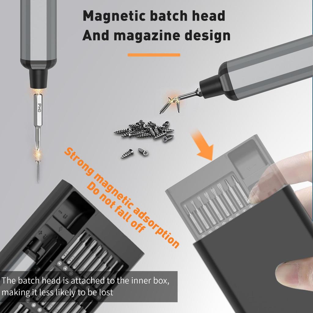 Precyzyjny elektryczny zestaw wkrętaków 68 w 1 Bezprzewodowy 64 Precyzyjne bity wiertarskie S2 5 Ustawień momentu obrotowego LED Ręczny zestaw narzędzi do napraw