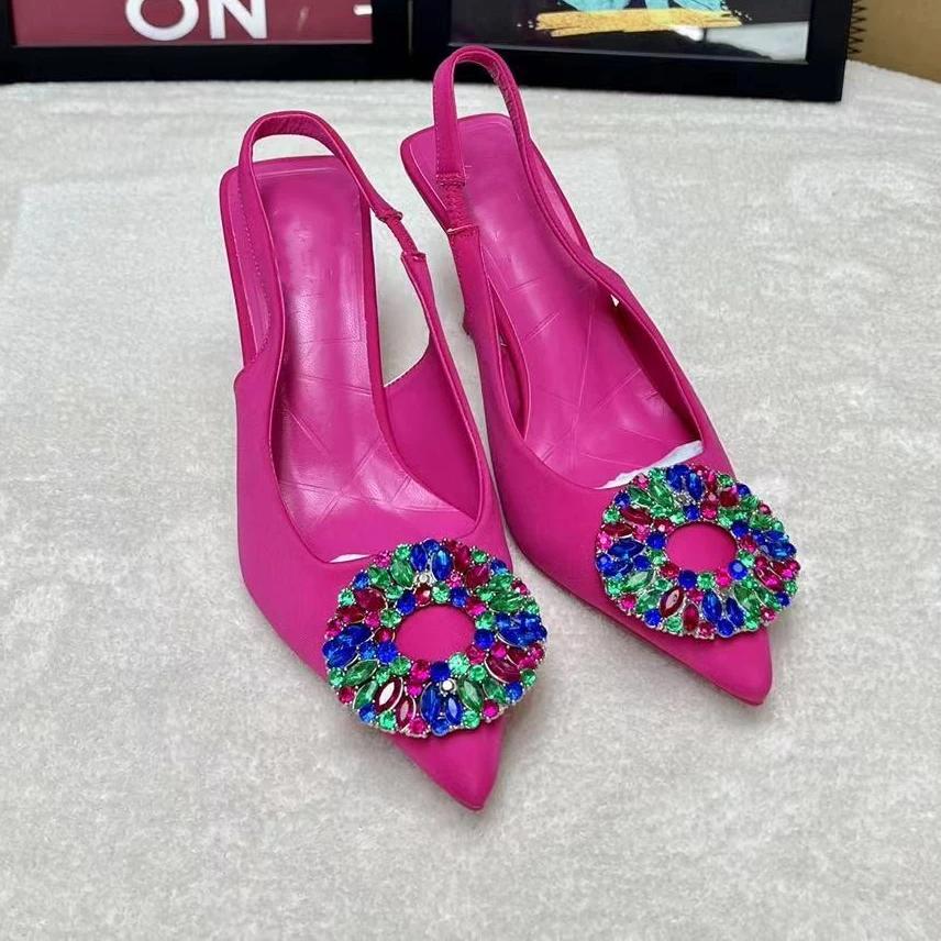 fashion New Luxury Women Summer Sandals Big Size 42 Sexy Pumps High Heels Stiletto Pointed Wedding Party Brand Fashion Shoes for Lady