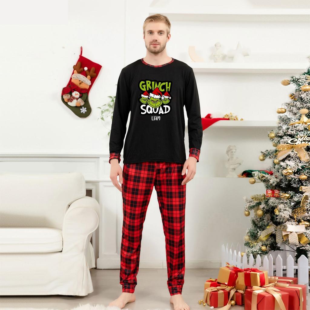 Christmas Prints Family Matching Long Sleeve Tops+Parhts Set Family Matching Sets