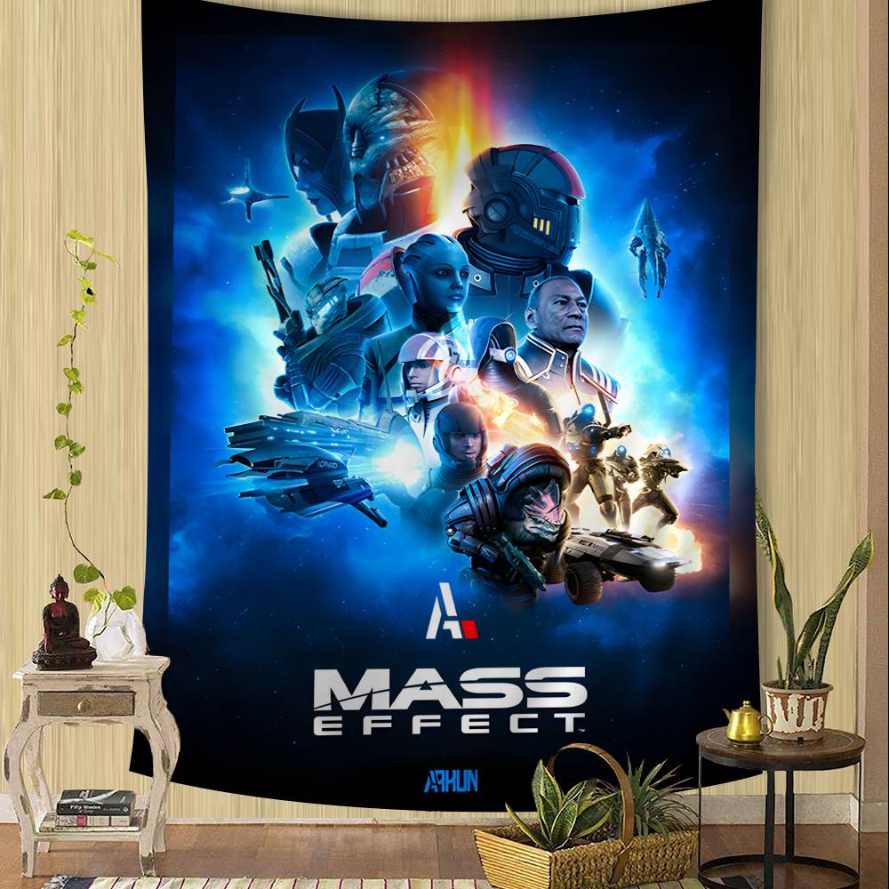 Mass Effect Vintage Tapestry Art Printing Art Science Fiction Room Home Decor Home Decor