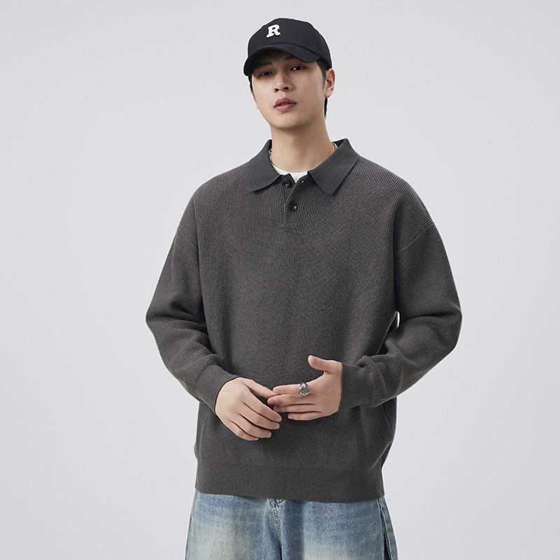 Men s Retro Aristocratic Patchwork Lapel Sweater - High-End Knitwear for Autumn S (90-115 lbs)