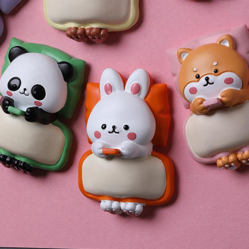 Cartoon Refrigerator Sticker Animal Sleeping Cover Blanket Magnetic Sticker Panda Powder Pig Rabbit Decompression