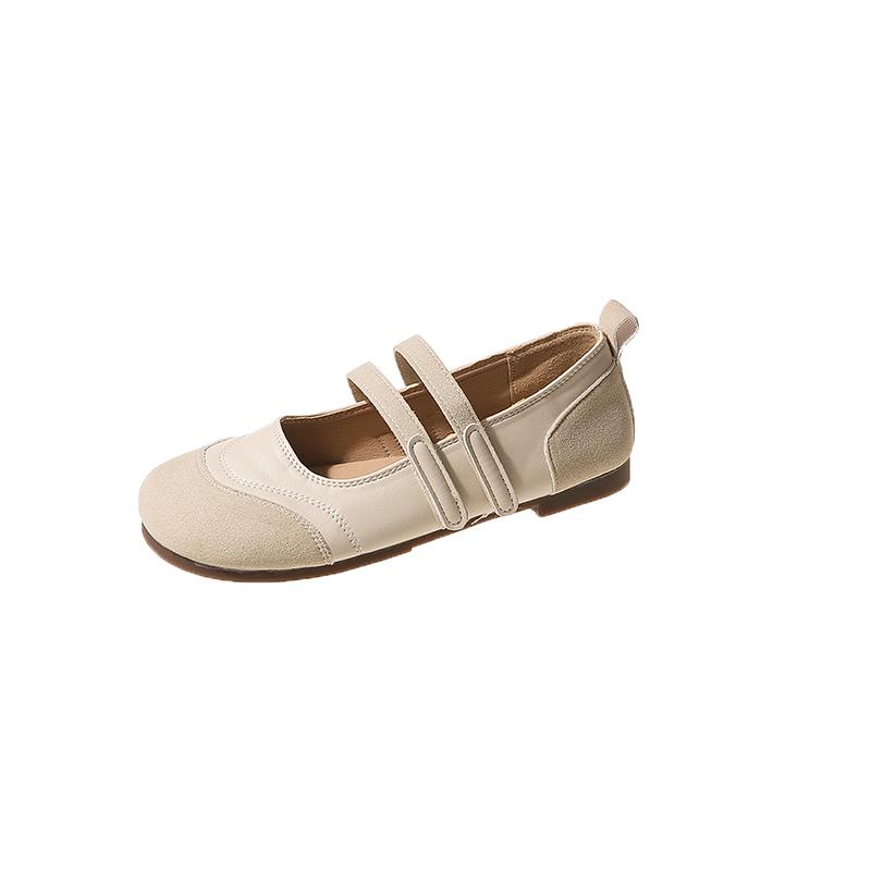 

Модные туфли Мэри Джейн с круглым носком и мелкой подошвой, женские повседневные туфли с мягкой подошвой, женские туфли-мюли в стиле ретро с открытой пяткой, балетки Zapatos 2024 41 бежевый