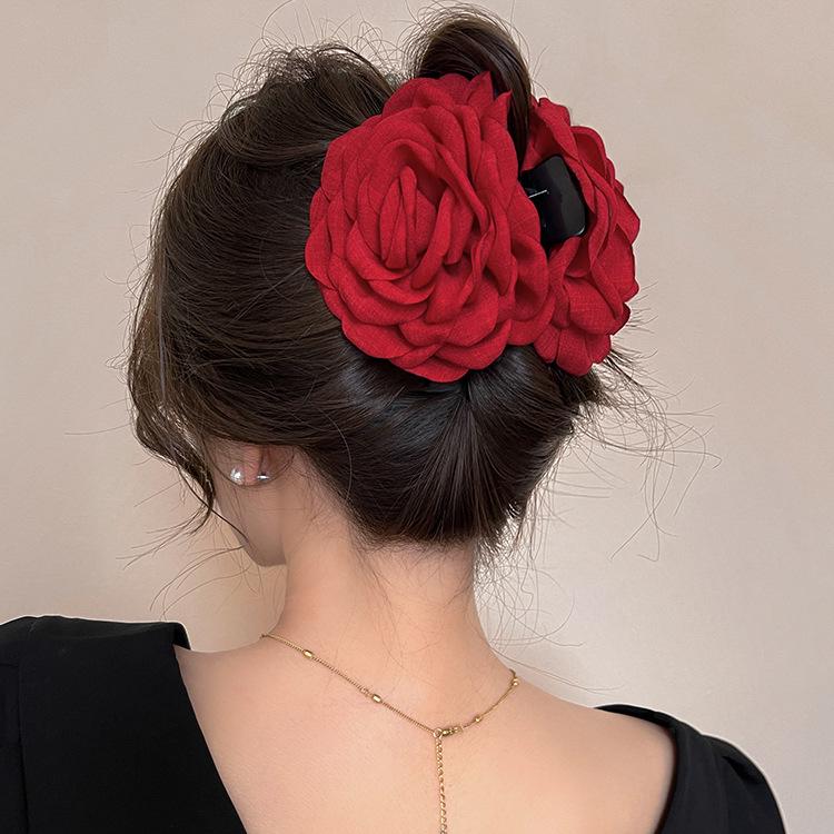 Caro Style Rose Flower Claw Clip: 2025 Trendy Hair Accessory for Women