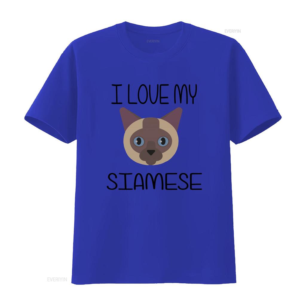 I Love My Siamese Cat Lover Kids T Shirt All Sizes Available in Grey White vintage Washed Slightly Stretched Stylish homme