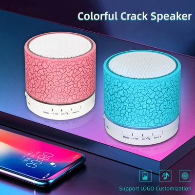 A9 Portable LED Light Crack Bluetooth-compatible Speaker U Disk TF Card Subwoofer Music Player for Phone
