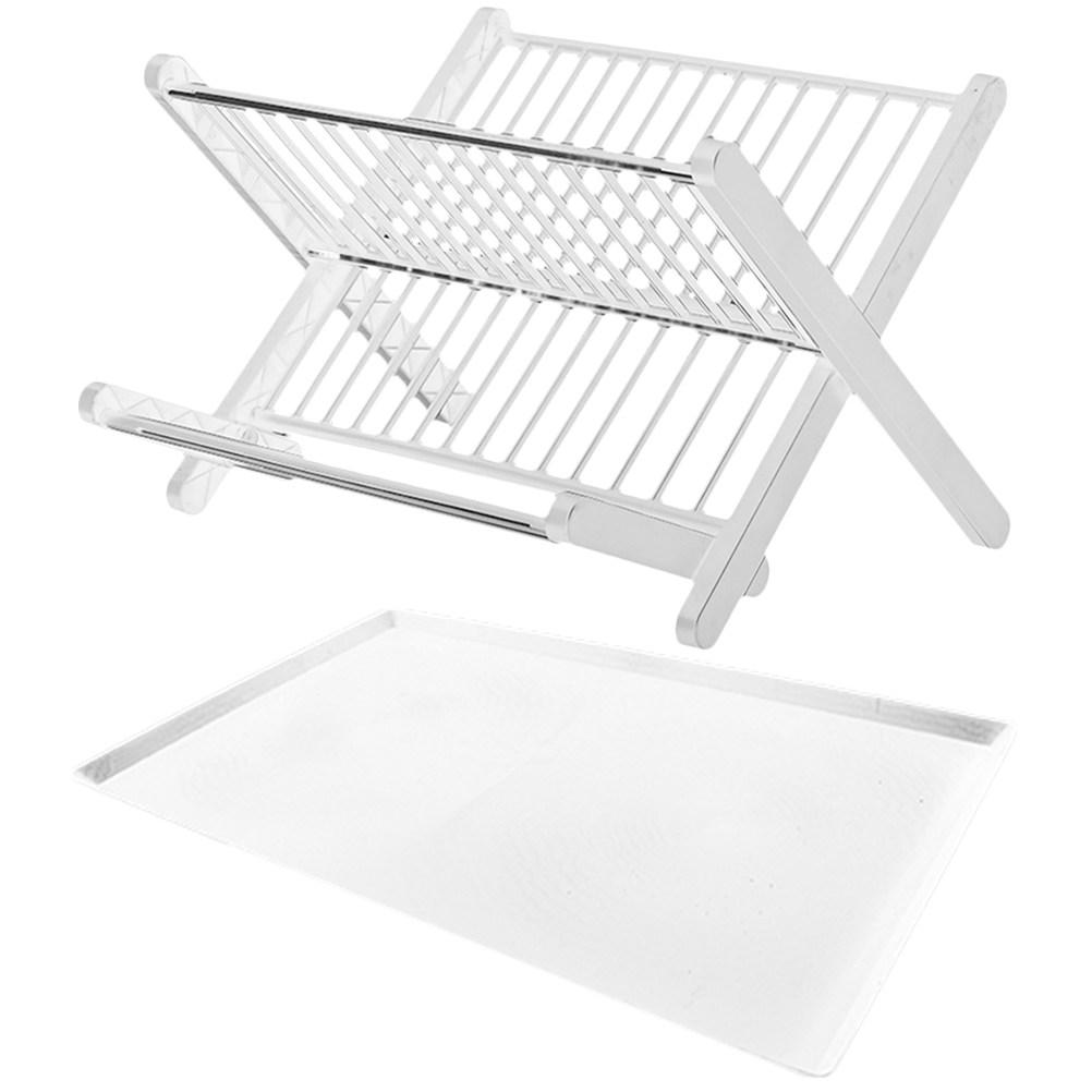 1Set Multi Functional Folding Dish Rack Elegant Simple Design Heavy Duty Kitchen Dish Drainer for Tableware Bowl Drain Rack