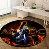 1pc AC/DC Music Band Logo Home Office Outdoor Round Carpet Gift Decorative Rug MatRC2704
