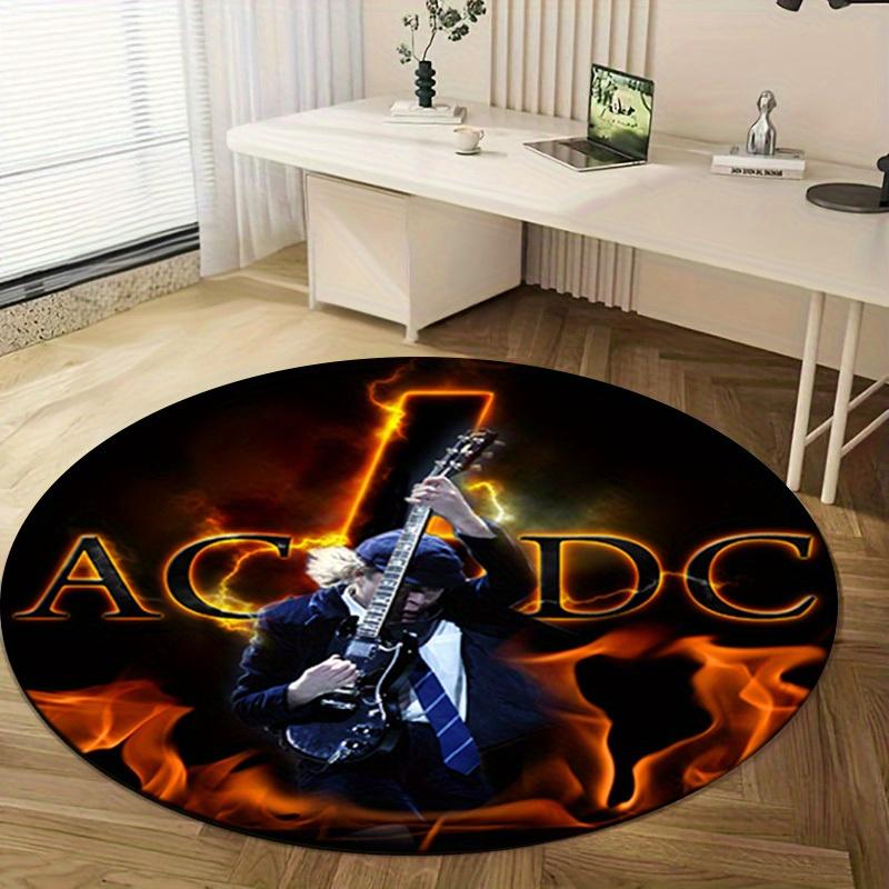 1pc AC/DC Music Band Logo Home Office Outdoor Round Carpet Gift Decorative Rug MatRC2704