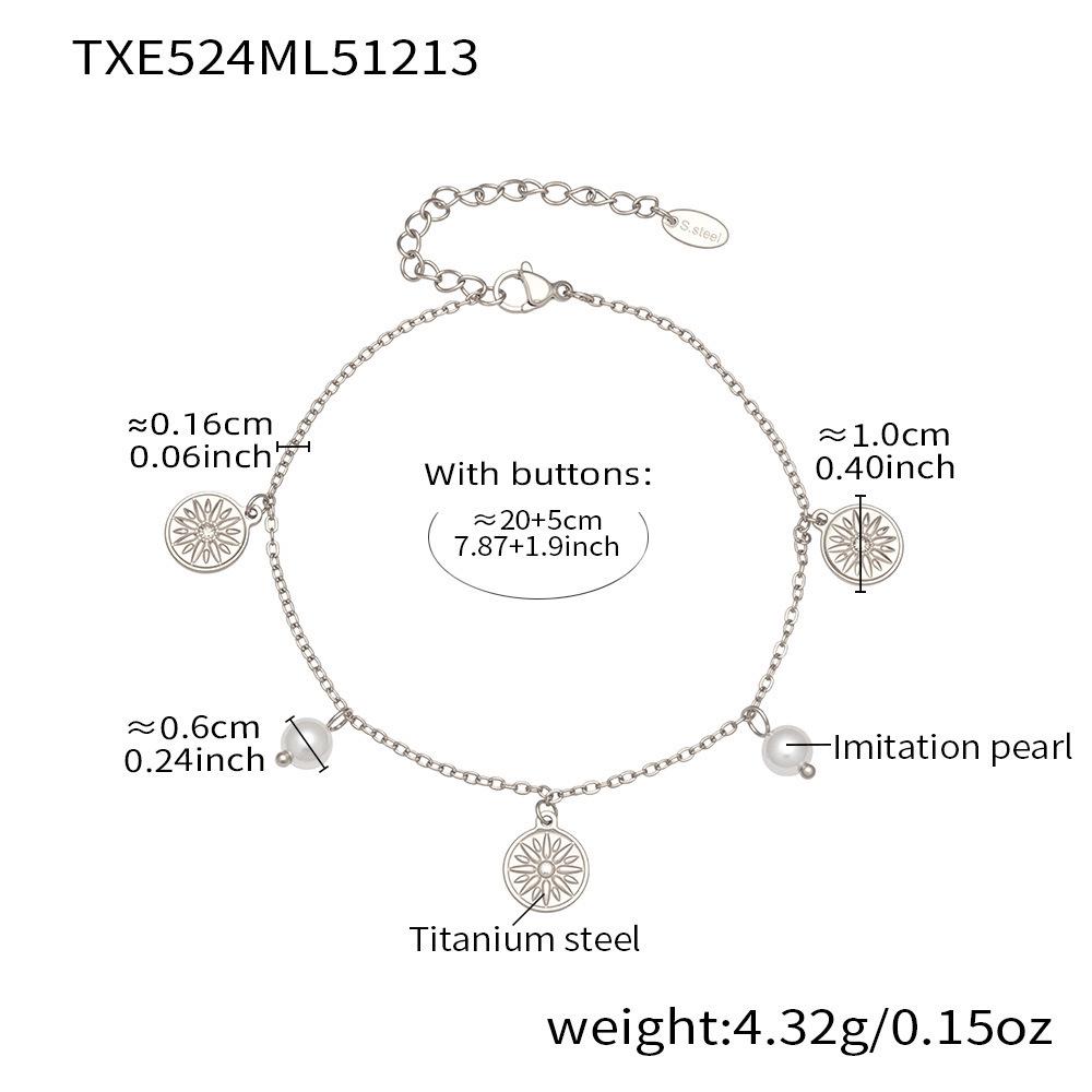 Изысканный европейско-американский набор: многоподвесное ожерелье и браслет из нержавеющей стали и натурального камня