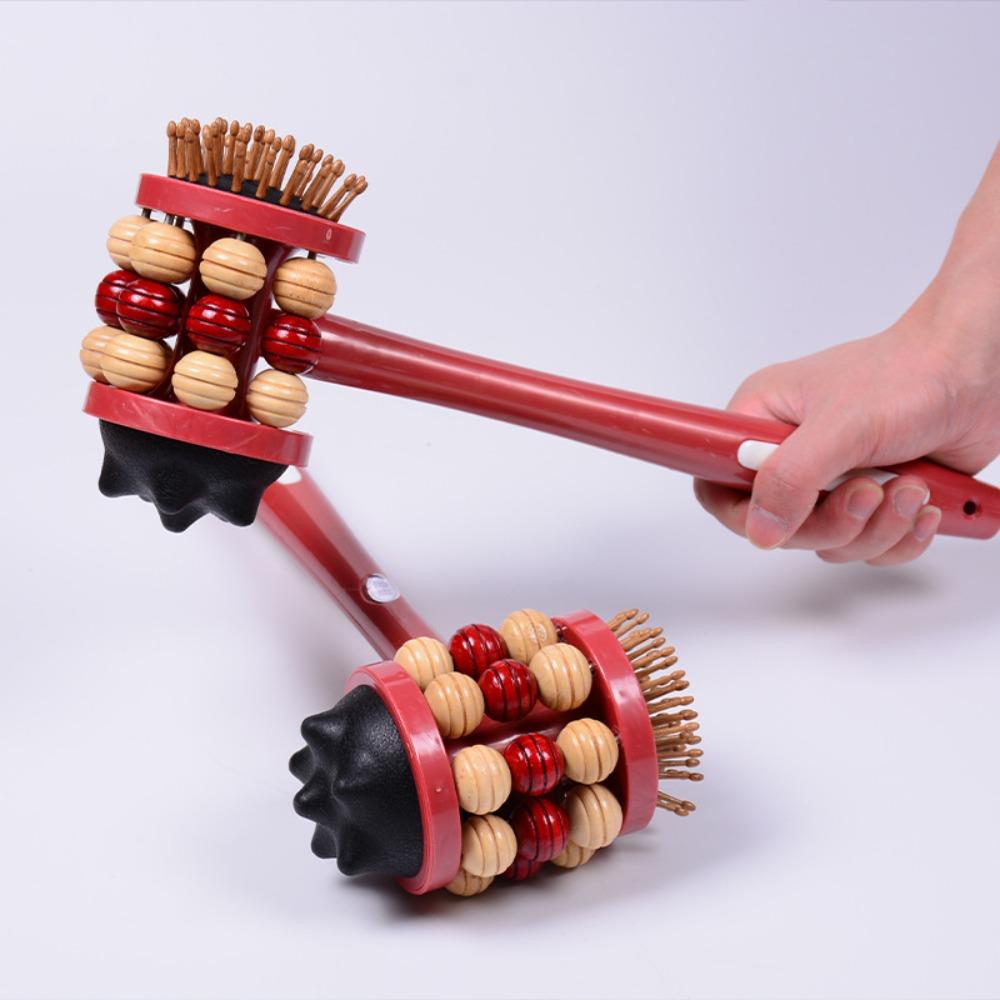 Çift Taraflı Masaj Vurma Sırt Vurma Vurma Vurma Akupunktur Noktası Meridyen Vurma Çubuğu El Tipi Rulo Masaj Vurma