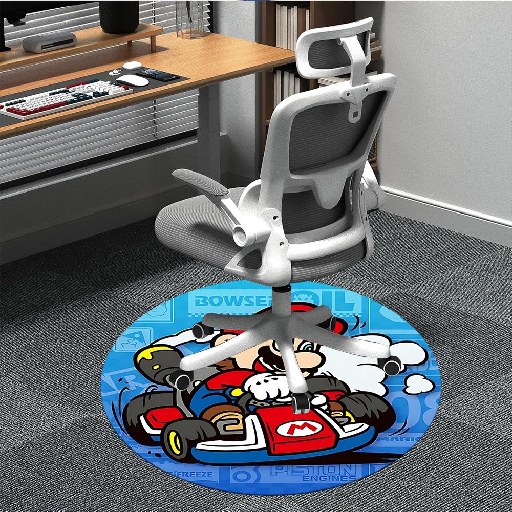 

1pc Mario Kart Office Round Area Rug, Indoor Mat Suitable For Office,Bedroom Living Room Home Decor, Room Deco a0926195 80cm by 80cm