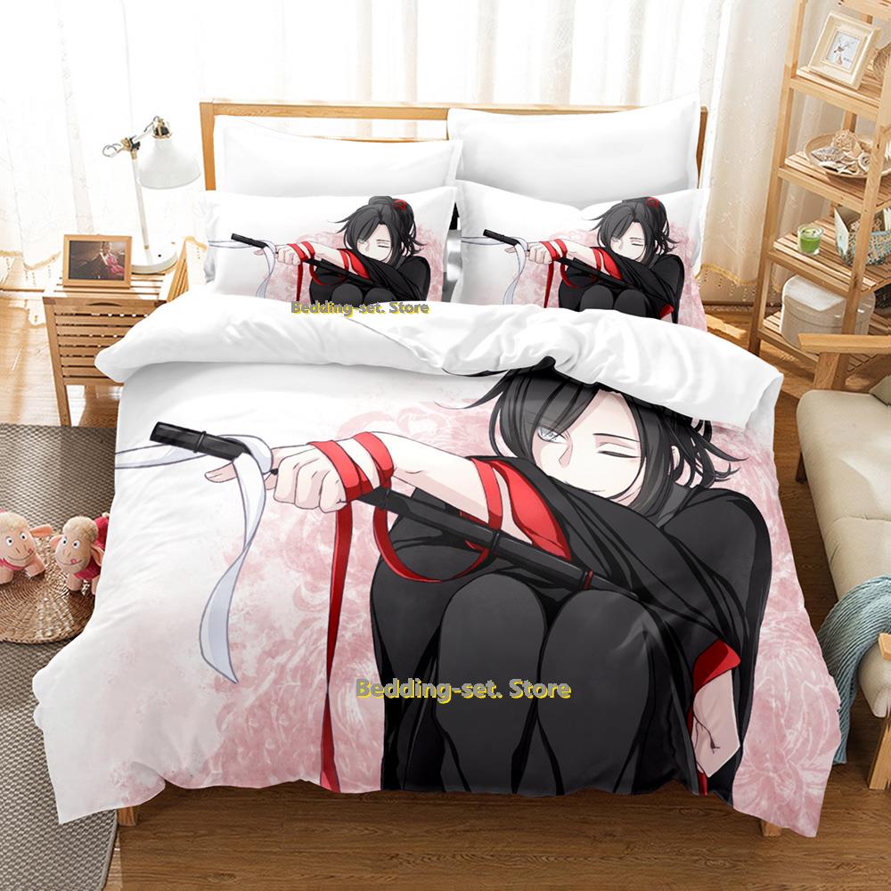 Comforter New Mo Dao Zu Shi The Grandmaster Of Demonic Cultivation Bedding Set Anime Three-Piece Set Adult Kid Bedroom Duvet Sets