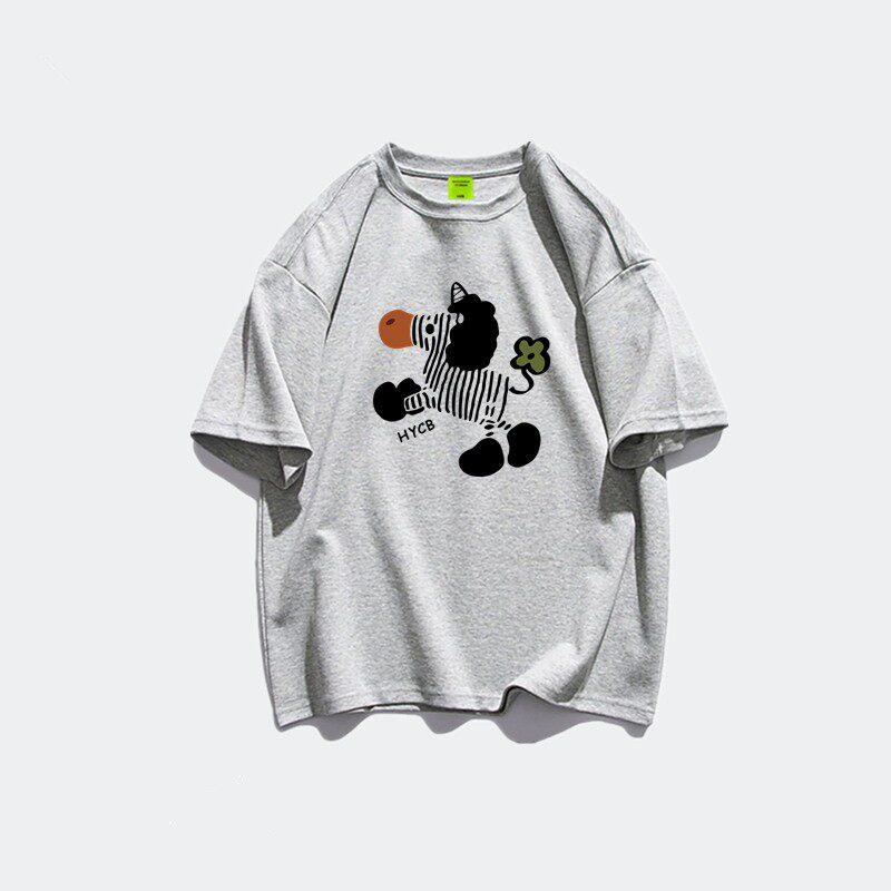 Fat mm pure cotton American retro oversize short-sleeved t-shirt women's summer new niche loose Korean top