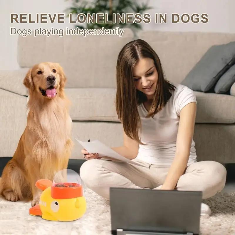 2-in-1 Interactive Dog Toy Pet Automatic Food Treat Dispenser Cartoon Duck Design Slow Food Pet Snack Feeder for Dog Training 2026