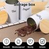 3Pcs Food Storage Canisters Iron Tea Sugar Coffee Canisters with Bamboo Lid Versatile Tea Coffee Sugar Canister for Sugar Tea