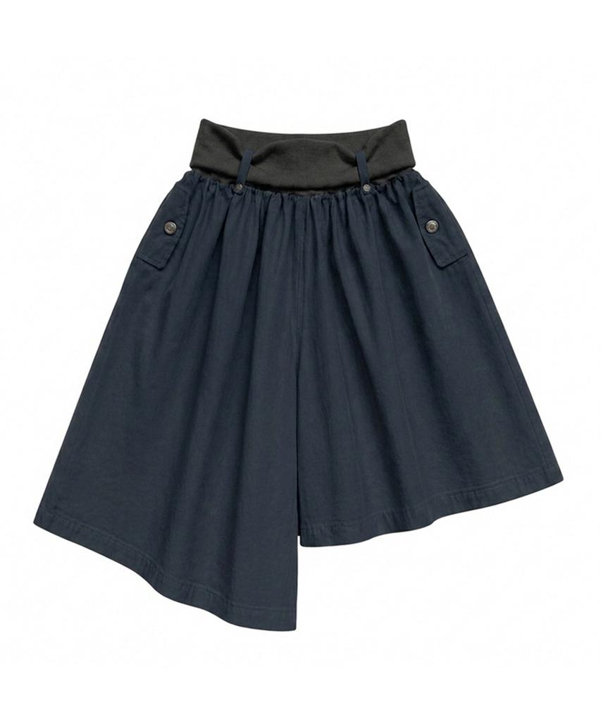 Seul Asymmetrical Cotton Bermuda Pants_ Charcoal