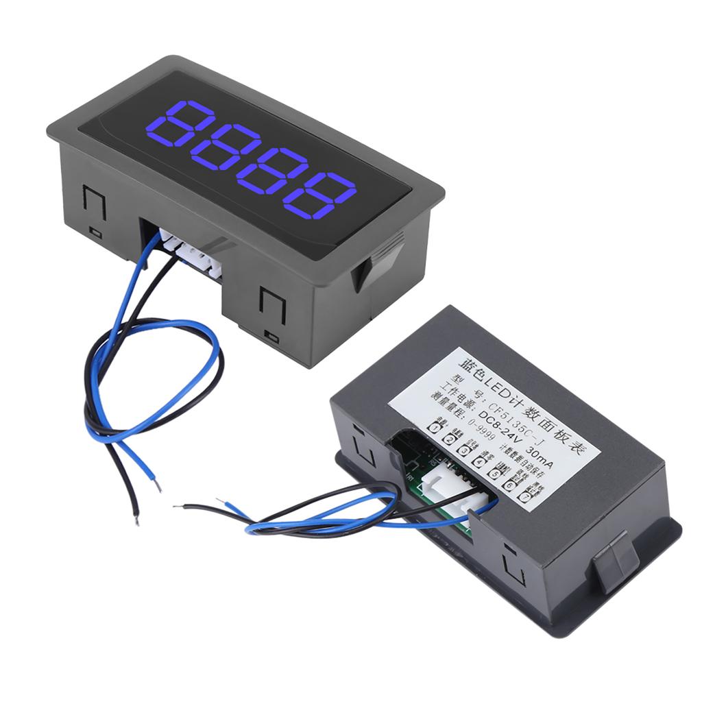 LED Digital Display 4 Digit 0‑ 9 UpCelsiusDown PlusCelsiusMinus Panel Counter Meter Red