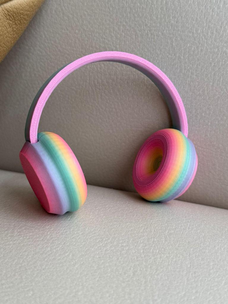 Cross-Generational Labubu 17CM 3D Printed Earphone Pendant with Rainbow Earphones