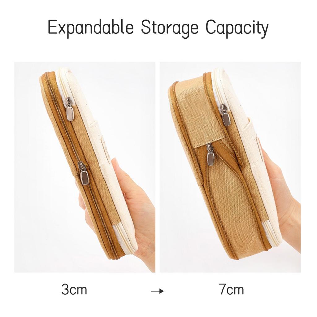 Pencil Case Large Capacity School Pencil Box Stationery Zipper Pocket for Office Home Storage Multilayer Storage Pocket