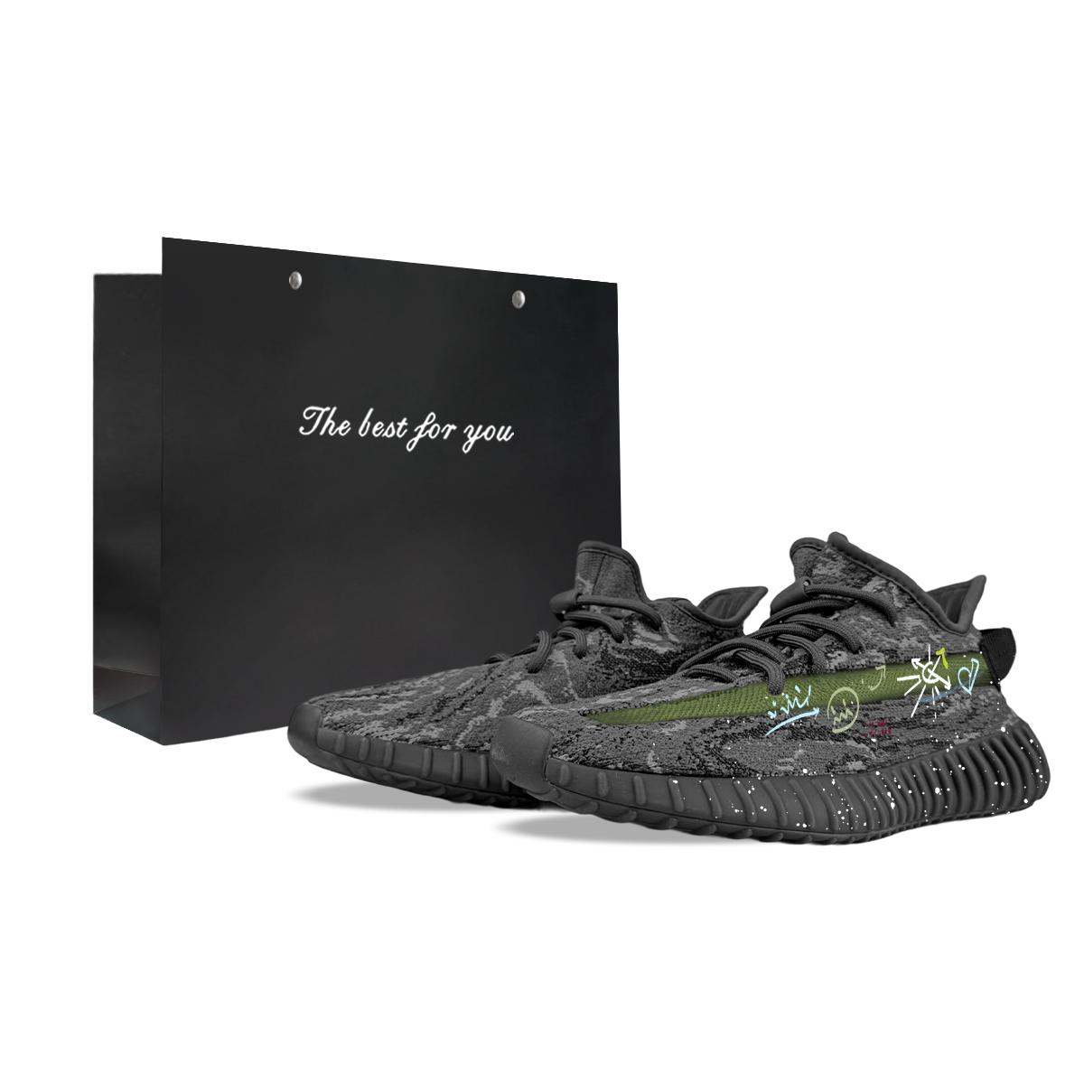 

Adidas Originals Yeezy Boost 350 V2 Abrasion Resistant Abrasion Resistant Low top Casual Shoes Unisex Black Green ID4811(Team373-BOX) 36