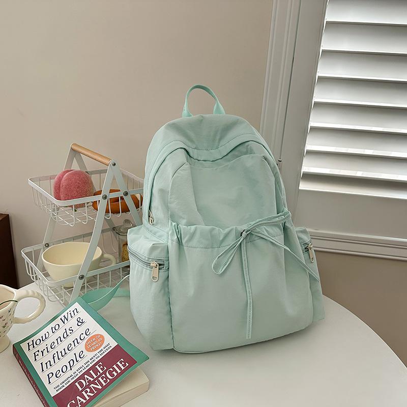 Small fresh schoolbag female college student simple solid color large capacity computer backpack casual commuting high school student backpack