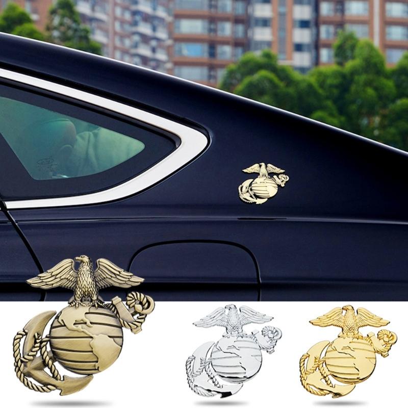 Weather Resistant Car Decal Celebrating US Marine Corps 250th Anniversary Featuring 3D Shape & Enamel Coloring for Auto