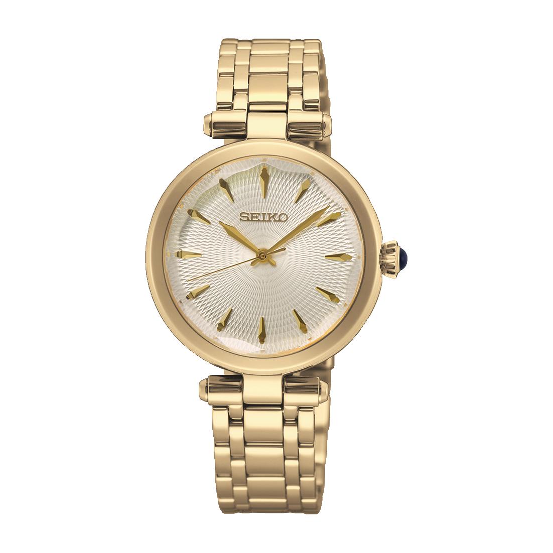 SEIKO Classic Кварцевые Сапфировое Стекло Нержавеющая Сталь Женские Часы SRZ554P1 золотой