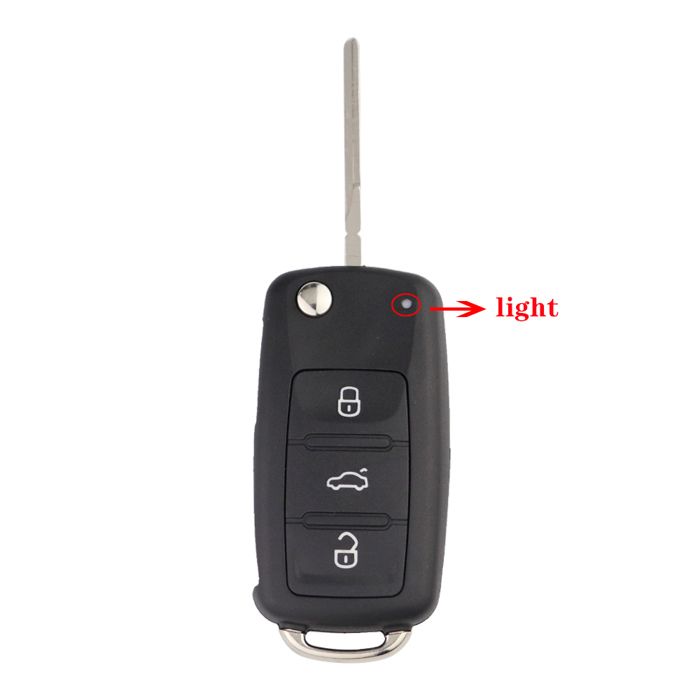 Coque de remplacement pour clé à bascule 2/3 boutons pour Volkswagen VW Jetta Golf Passat Beetle Skoda Polo Seat Toledo Bora ~1898