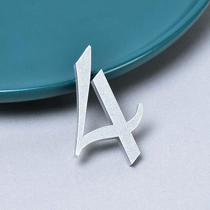 0-9 Acrylic Self Adhesive House Number Sticker Frosted Silver Gold Color Doorplate Home Door Plaque Numbers Sign New