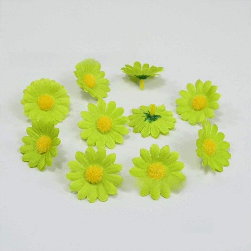 50pcs New Silk Daisy Artificial Sunflowers Fake Flower Brooch Simulated Mini Daisies Bracelet DIY Garland Parts Wedding Decor