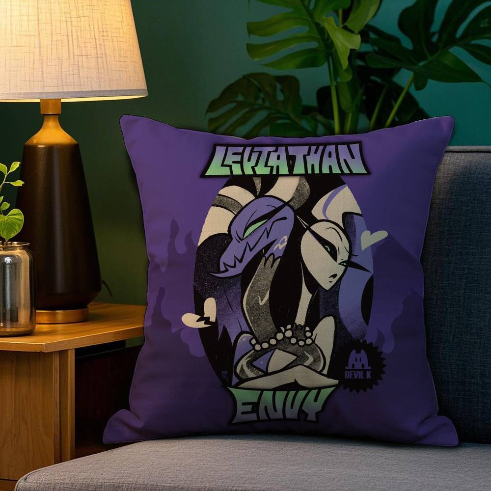 Anime H-HelluvaS B-Boss Pillow Case Plush Fabric Soft Double Sided Print Home Sofa High Quality Cushion Cover Throw