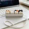 4Keys Switch Tester Cat-Shaped Keycaps Mini Keyboard With Cute Pbt Kitty Keycaps Pendant Fingertip Decompression Toy