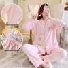 Plus Size Cotton Nursing Pajama Set for Postpartum and Pregnancy - Spring/Summer/Autumn Wear.