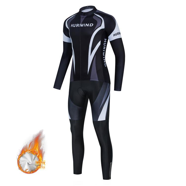 Cycling Suit Autumn and Winter Fleece Warm Mountain Road Cycling Suit Long Sleeves Trousers