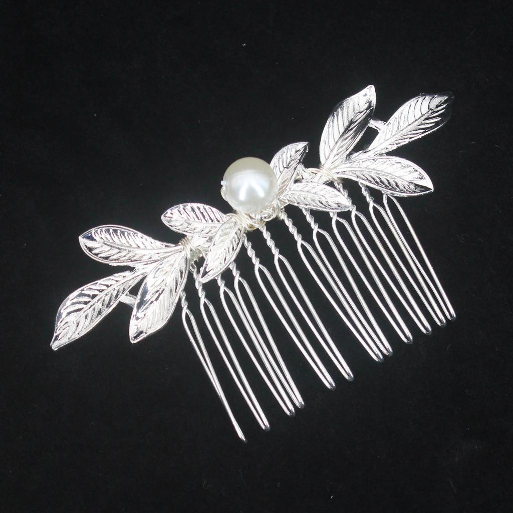 Metal Gold Color Leaf Hair Combs Hair Accessories Side Combs Straight Teeth Hairpins Clips Bridal Wedding Veil Comb Accessories