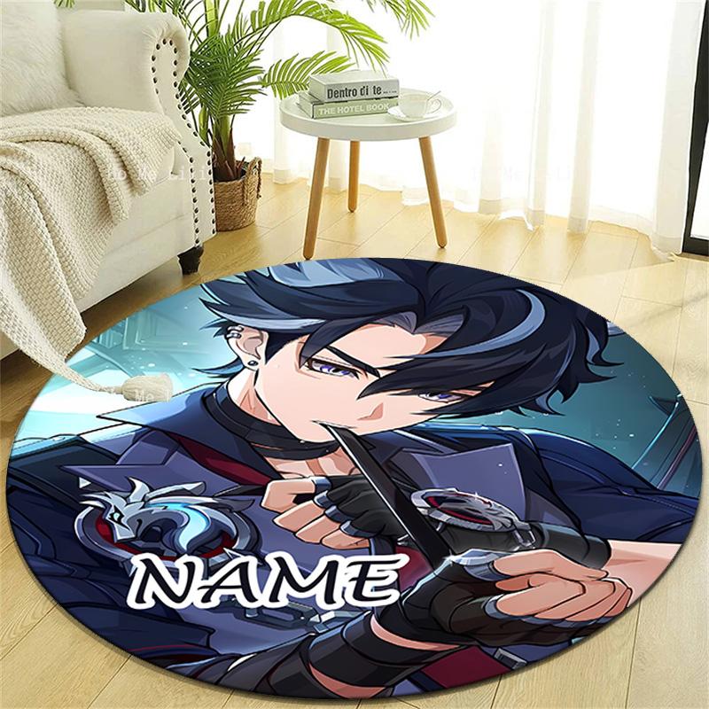 Personalized Genshin Impact Round Chair Office Rug - Perfect for Mat, Office Chair & More - Ideal Gift for Birthdays and Holidays