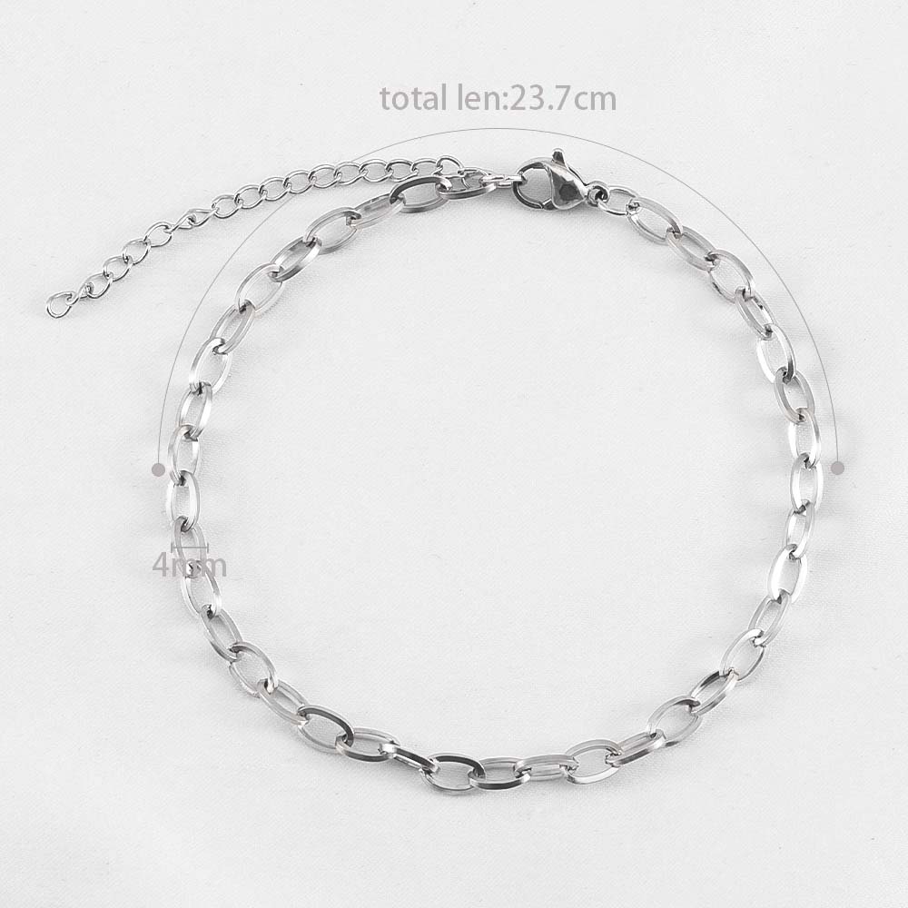 1PC 5PCS New Stainless Steel Frosted Necklace Bracelet Set Jewelry Making Gift Thick Link Chain OT Buckle Clasp Handmade Chokers