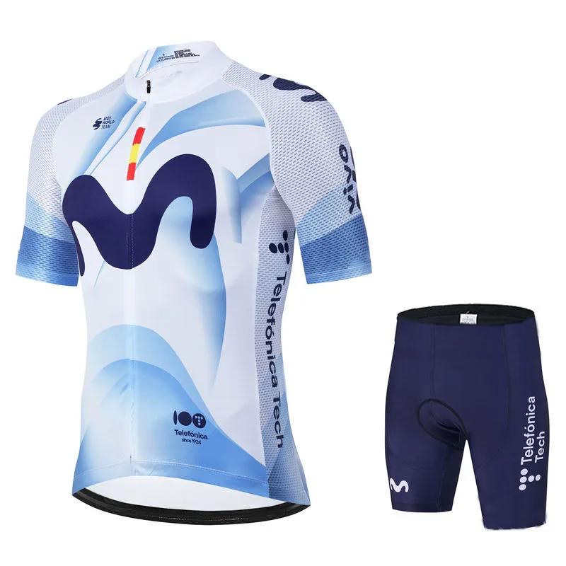 2026 Movistar Cycling Jersey Set Summer Short Sleeve Breathable Men's MTB Bike Cycling Clothing Maillot Ropa Ciclismo Uniform Suit