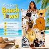 Cute Cartoon Dog Beach Towel Quick Dry Microfiber Flat Print Husky Golden Retriever Bath Towel for Kids Adult Pool Travel