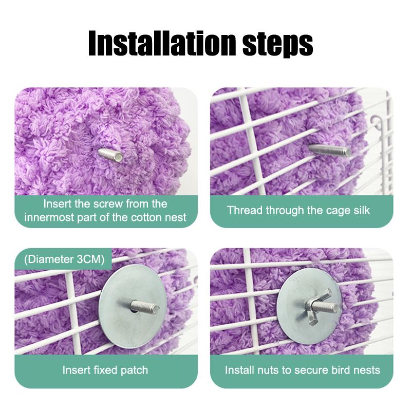 Birds Nest For Cage Parakeet Nest Winter Parrot House Coral Velvet Hideaway Hut For Bird Nesting Thickened Warm Bird Nest