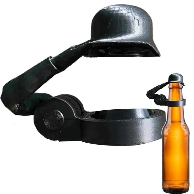 Helmet Craft Beer Bottle Caps Soldier Salute Beer Bottle Helmet Beer Bottle Caps Creative Design for Crafts BBQ Party Bar
