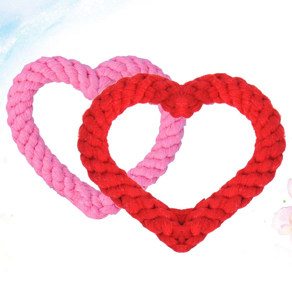 1Pair Doggy Ring Squeaky Chew Resistant Interactive Play Sound Pet Training Supplies for Puppies and Cats