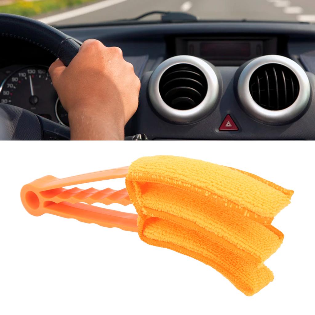 Car Vent Duster Multipurpose Cleaning Microfiber Cloth Tool for Window Leaves Blinds Shutter Fan