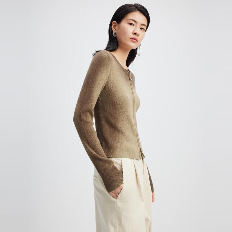 

Gradient Spray-Dyed Double-Zip Knit Cardigan M