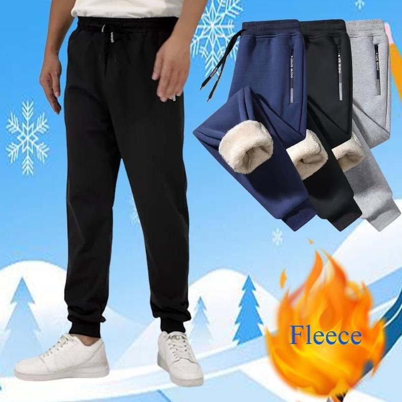 Plus Size Winter Pants Men Thicken Fleece Lined Sweatpants Warm Outdoor Sweatpants Men Trousers Winter Fashion Men Bottoms