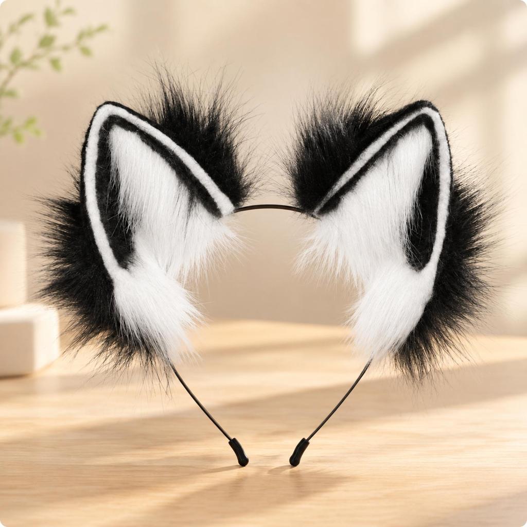 Ohren-Stirnband aus Kunstfleece, weiches, tierisches, verspieltes Kopfschmuck für Cosplay,