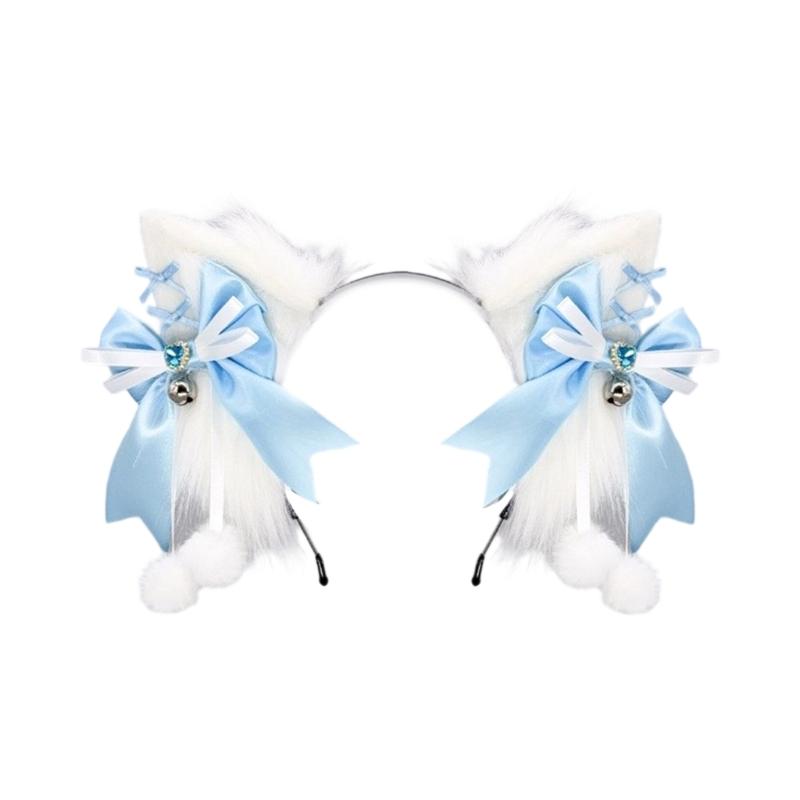 Wolf Ear Headband Wolf Tail Costume Furry Ear Headband Furry Tail Halloween Cosplay Accessories for Women Masquerade