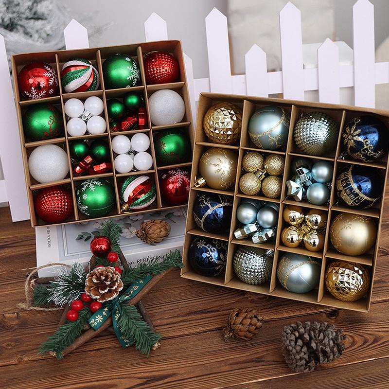 44 Stück 6 cm Weihnachtsbaumkugel Weihnachtsdekoration Xmas Baum Anhänger Ornamente Heimdekoration Navidad Party Neujahr 2027 Partyzubehör